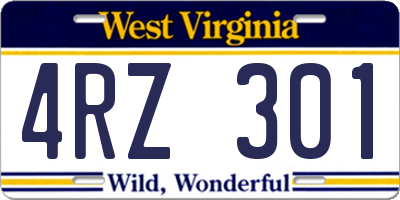 WV license plate 4RZ301