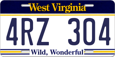 WV license plate 4RZ304