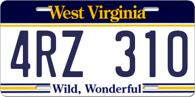 WV license plate 4RZ310