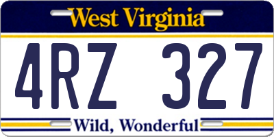 WV license plate 4RZ327