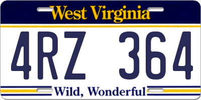 WV license plate 4RZ364