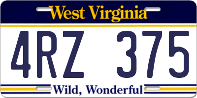 WV license plate 4RZ375