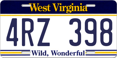 WV license plate 4RZ398
