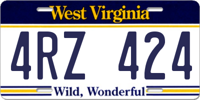WV license plate 4RZ424