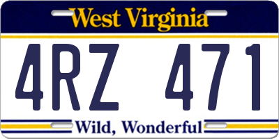 WV license plate 4RZ471