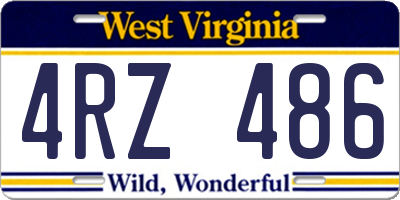 WV license plate 4RZ486