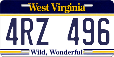 WV license plate 4RZ496