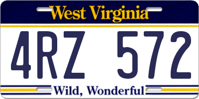 WV license plate 4RZ572