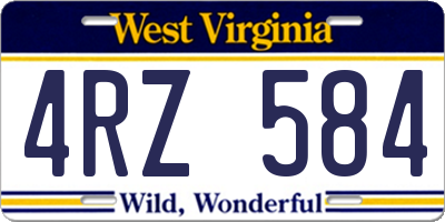 WV license plate 4RZ584