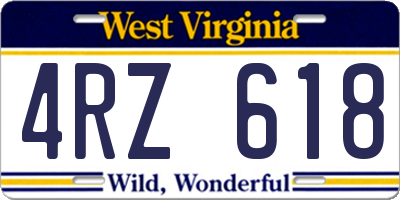 WV license plate 4RZ618