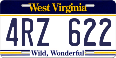 WV license plate 4RZ622