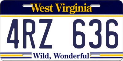 WV license plate 4RZ636