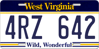 WV license plate 4RZ642