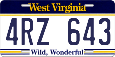 WV license plate 4RZ643