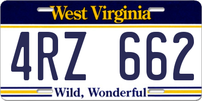 WV license plate 4RZ662