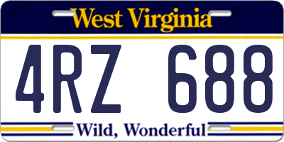 WV license plate 4RZ688