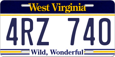 WV license plate 4RZ740