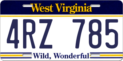 WV license plate 4RZ785