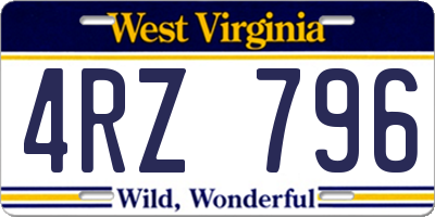 WV license plate 4RZ796