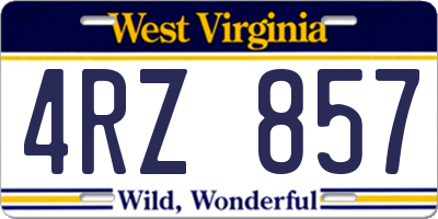 WV license plate 4RZ857