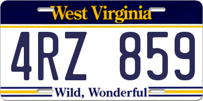 WV license plate 4RZ859