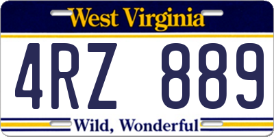WV license plate 4RZ889