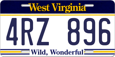 WV license plate 4RZ896