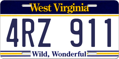 WV license plate 4RZ911