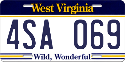 WV license plate 4SA069