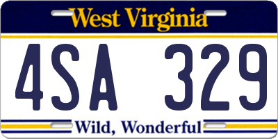 WV license plate 4SA329