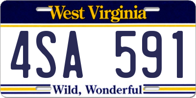 WV license plate 4SA591