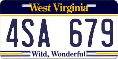 WV license plate 4SA679