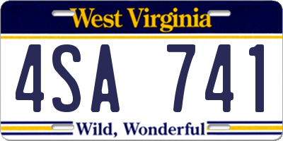 WV license plate 4SA741