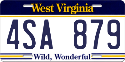 WV license plate 4SA879