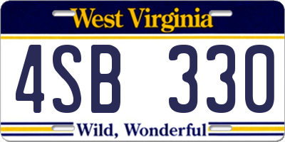 WV license plate 4SB330