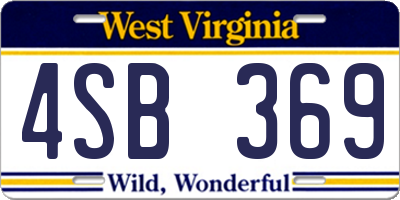 WV license plate 4SB369