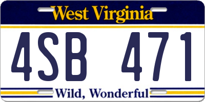 WV license plate 4SB471