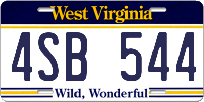WV license plate 4SB544