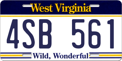 WV license plate 4SB561