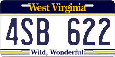 WV license plate 4SB622
