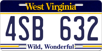 WV license plate 4SB632