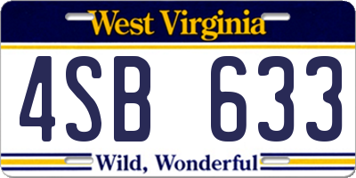 WV license plate 4SB633