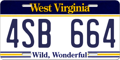 WV license plate 4SB664