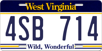 WV license plate 4SB714
