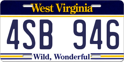 WV license plate 4SB946