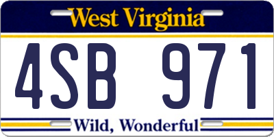 WV license plate 4SB971