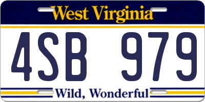 WV license plate 4SB979