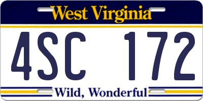 WV license plate 4SC172