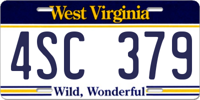 WV license plate 4SC379