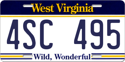 WV license plate 4SC495